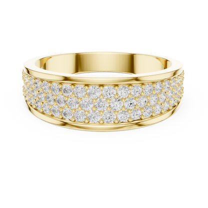 18k Solid Gold Round Shapes Lab grown & Natural Diamond Men Ring For Every Occasionally Wear For Her