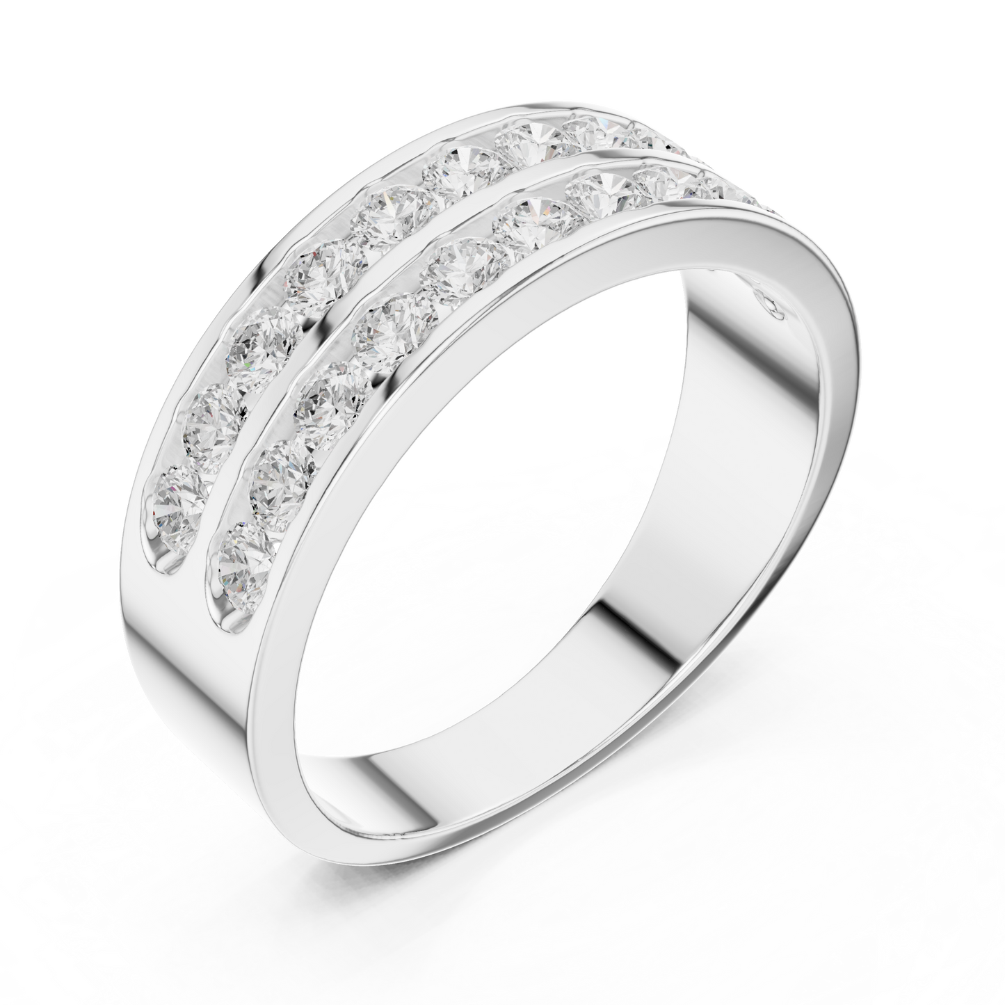 10k Solid White Gold Natural & Lab Grown Round Shapes Diamond Esthetical Men's Diamond Ring