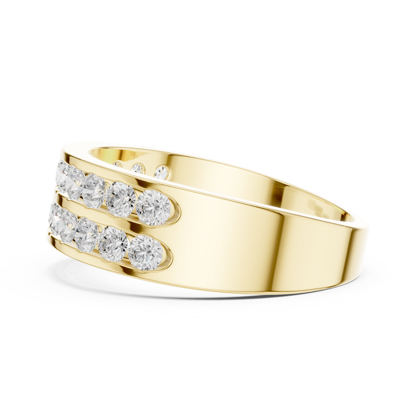 10k Solid White Gold Natural & Lab Grown Round Shapes Diamond Esthetical Men's Diamond Ring