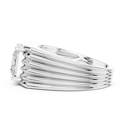 1.49 Ct Round Shape Lab grown Diamond 18k Solid Gold New  Stunning Fabulous Men Diamond Ring