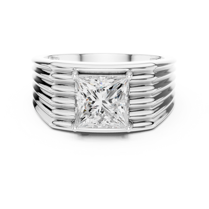 1.49 Ct Round Shape Lab grown Diamond 18k Solid Gold New  Stunning Fabulous Men Diamond Ring