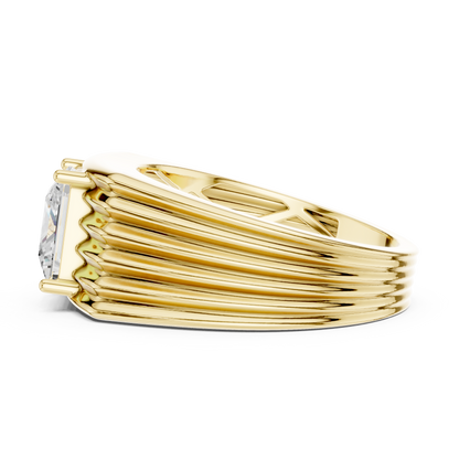 1.49 Ct Round Shape Lab grown Diamond 18k Solid Gold New  Stunning Fabulous Men Diamond Ring