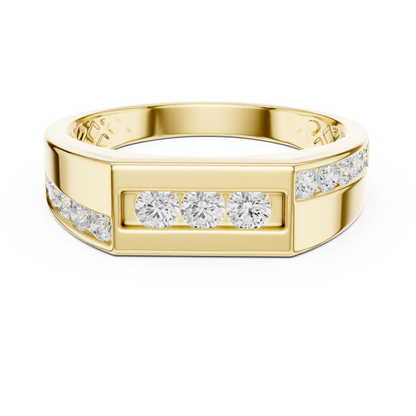 Round Shape Lab Grown Diamond Every Day Shiny Brilliant Diamond Ring For Men Gift