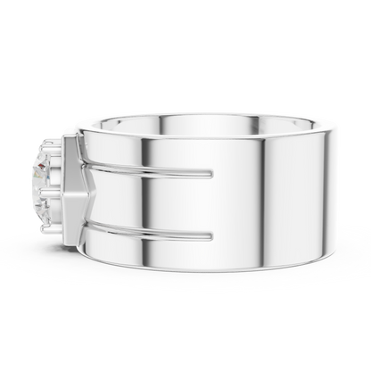 1.49 Ct Round Cut Lab Grown Diamond Classic Vintage Men's Unique Diamond Ring For Anniversary