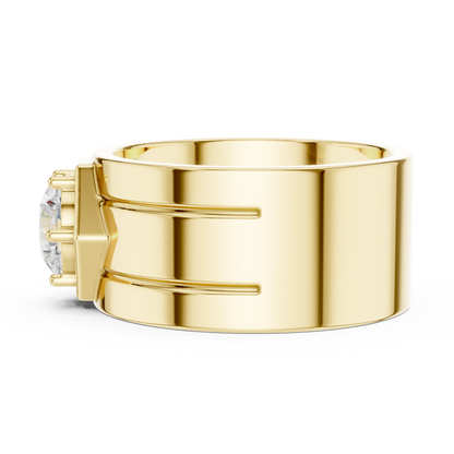 1.49 Ct Round Cut Lab Grown Diamond Classic Vintage Men's Unique Diamond Ring For Anniversary