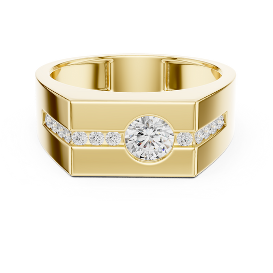 Round Shape Natural Diamond Unique Type 14k Solid Rose Gold Men's Diamond Ring Daily wear