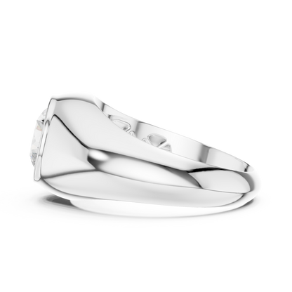 2.00 Ct Round Shape Lab grown Diamond 10k Solid White Shinny Gold Wedding Wear Men's Ring