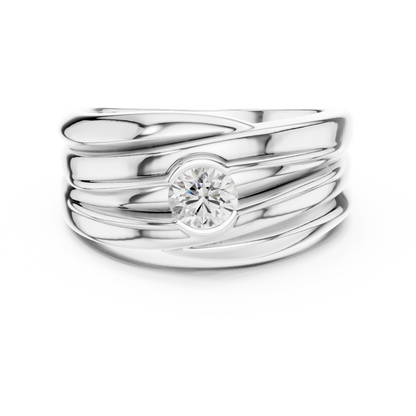 One Stone Solitaire Round Shape Lab grown Diamond New Style Vintage Men's Diamond Ring