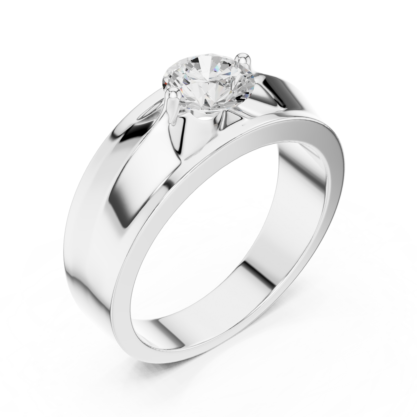 Round Shapes Lab grown One Stone New Unique Men's 14k Solid Rose Gold Diamond Ring