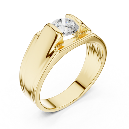 1.00 Ct Round Shapes Lab Grown Diamond Ring Classic Vintage New Style Men's Diamond Ring Daily Wear