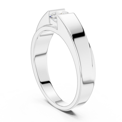 Men's Round Shapes Lab Grown Diamond 14k Solid Gold Stunning Wedding Wear Ring