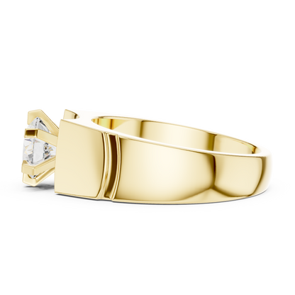 1.50 Ct Round Shapes Lab grown Diamond 14k Solid White Gold Unique Official Wear Diamond Ring For Men