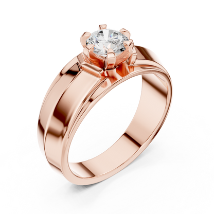 10k Solid Gold Round Shape Lab grown Diamond Stunning New Style For Men Diamond Ring