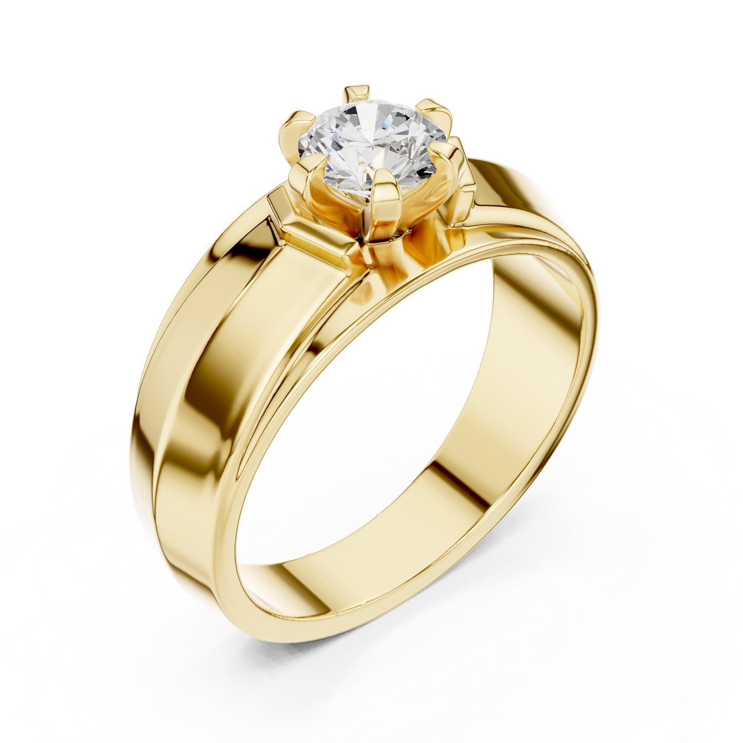 10k Solid Gold Round Shape Lab grown Diamond Stunning New Style For Men Diamond Ring