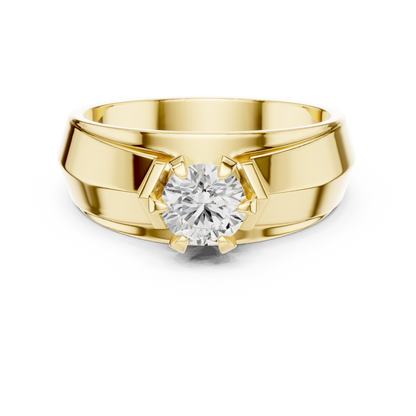 10k Solid Gold Round Shape Lab grown Diamond Stunning New Style For Men Diamond Ring