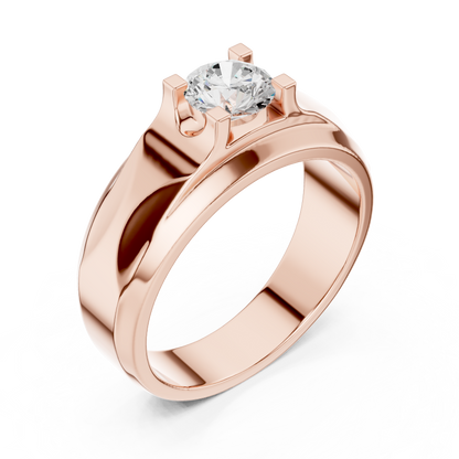 Round Shape Lab grown Diamond New Ethical Shinny Look Men's Diamond Ring For Birthday Gift