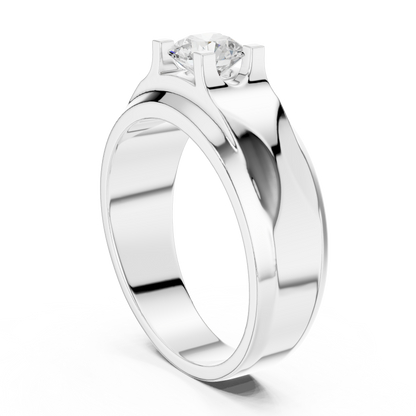 Round Shape Lab grown Diamond New Ethical Shinny Look Men's Diamond Ring For Birthday Gift