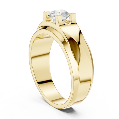 Round Shape Lab grown Diamond New Ethical Shinny Look Men's Diamond Ring For Birthday Gift