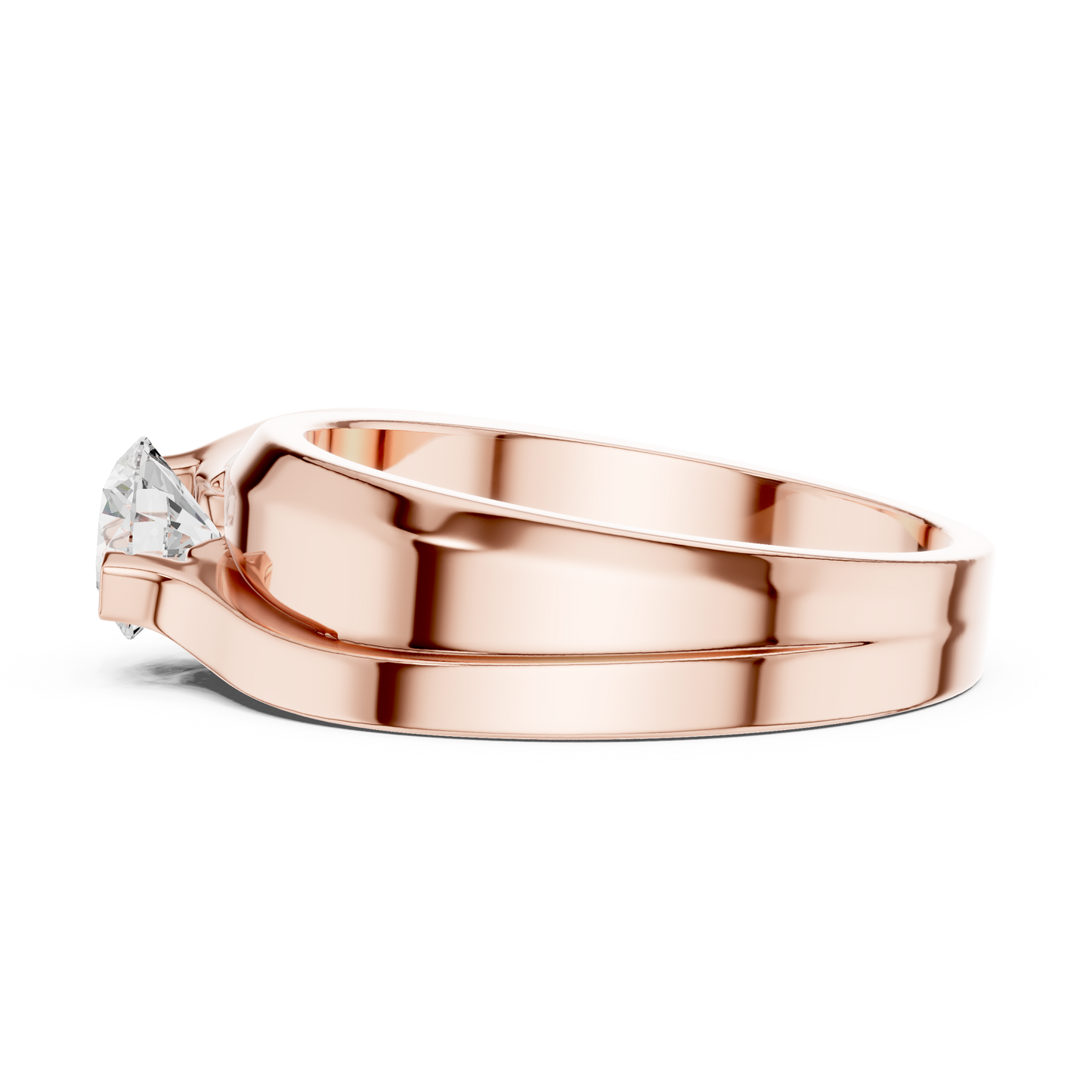 Lab grown Diamond Round Shapes 14k Solid Rose Gold Every Wear Wedding Wear Diamond Ring  For men's