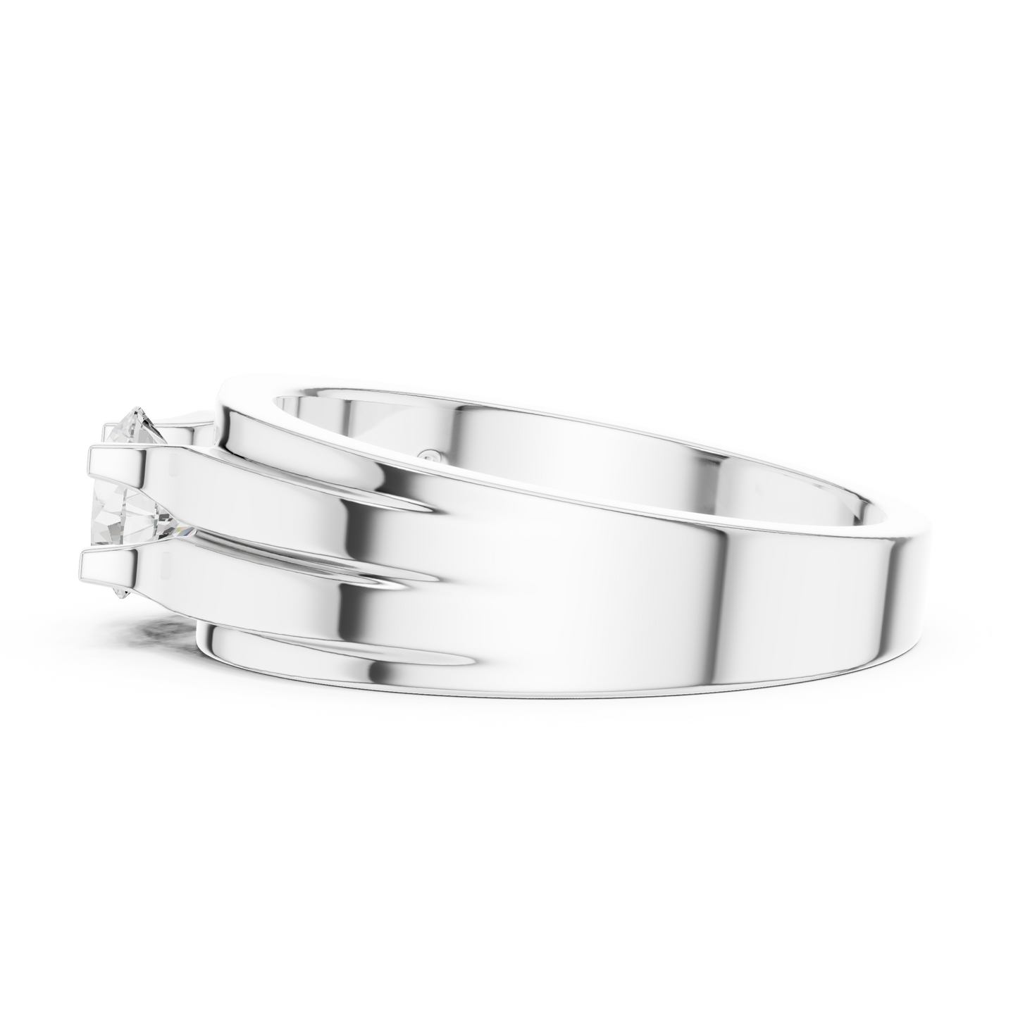 One Stone Round Shape Lab grown Diamond Elegance Vintage 14k Solid Gold Diamond Ring For Men's