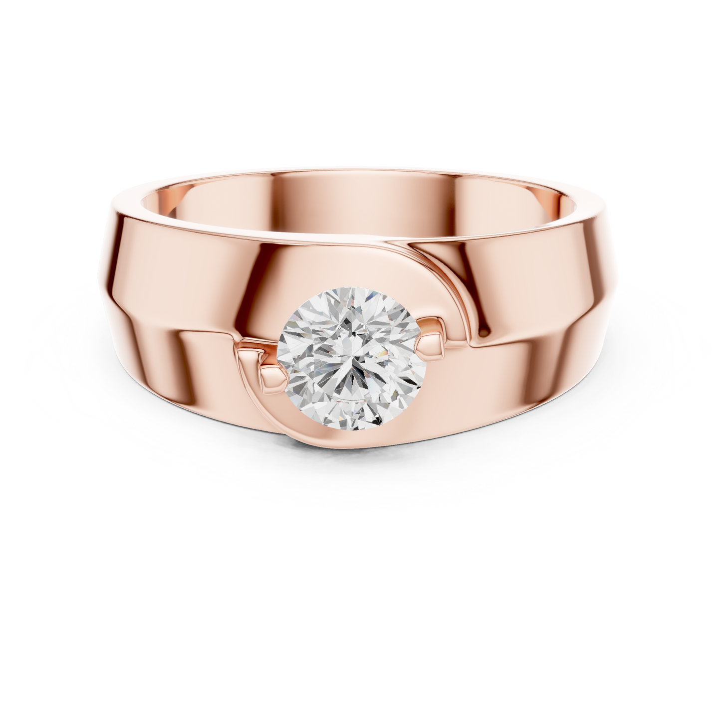 Round Shape Lab Grown Diamond Solitaire Vintage Fabulous Unique Type Diamond Ring for men Daily wear