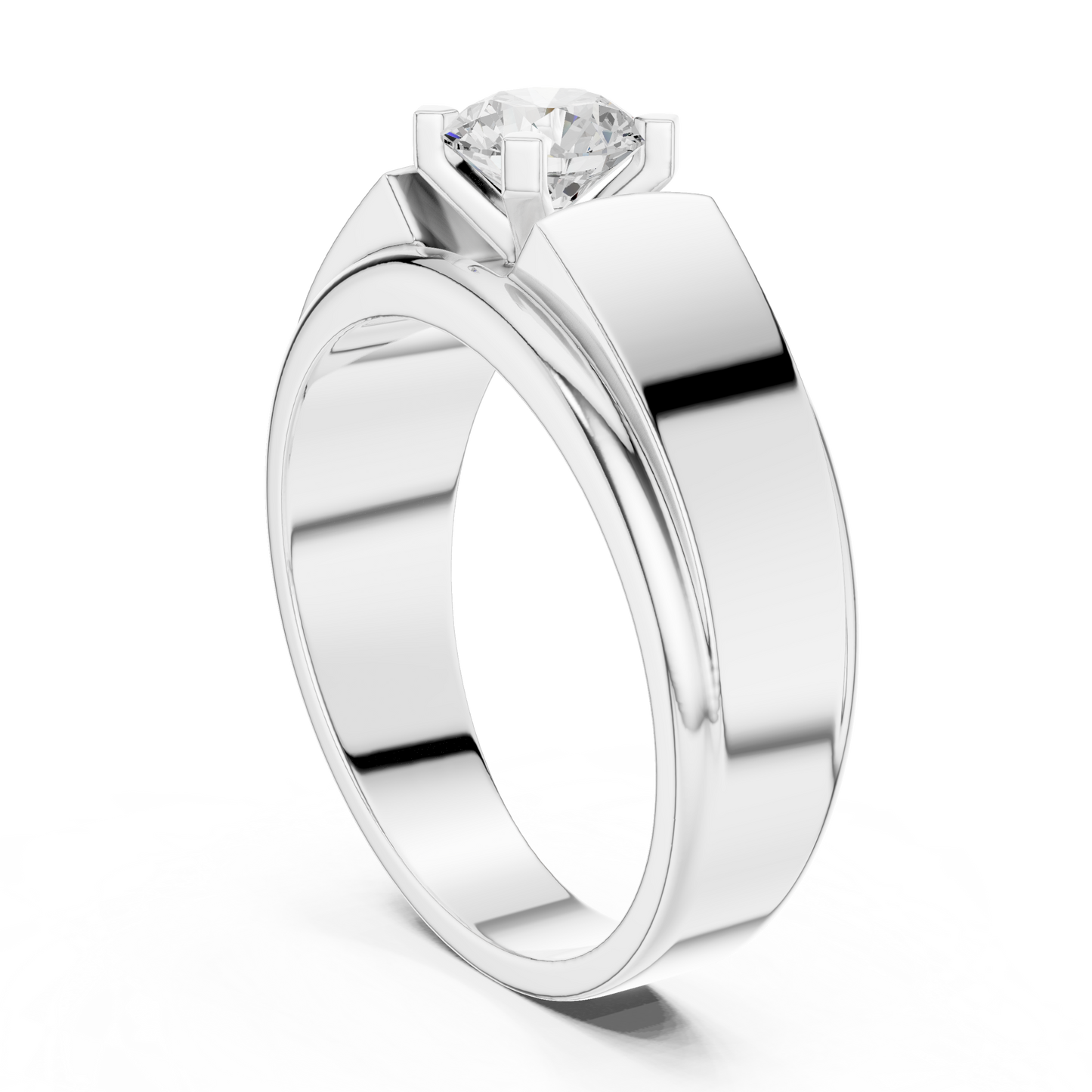 14k Solid Gold Round Shape Lab Grown Diamond Minimalist Vintage Sizzling Diamond ring For Men