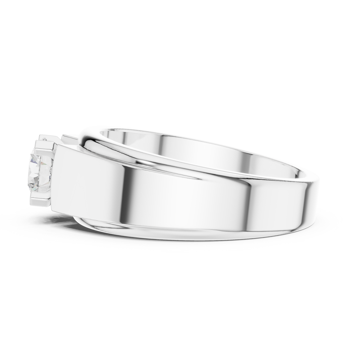 14k Solid Gold Round Shape Lab Grown Diamond Minimalist Vintage Sizzling Diamond ring For Men