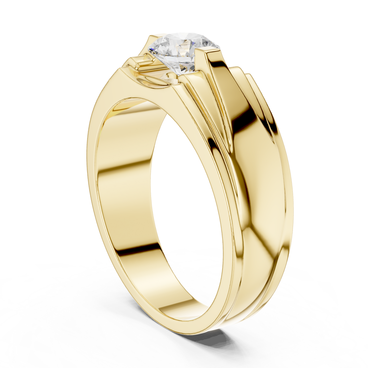 18k Solid Gold Round Shape Diamond Ring For Dainty Elegance Deliciated Diamond Ring For Men's