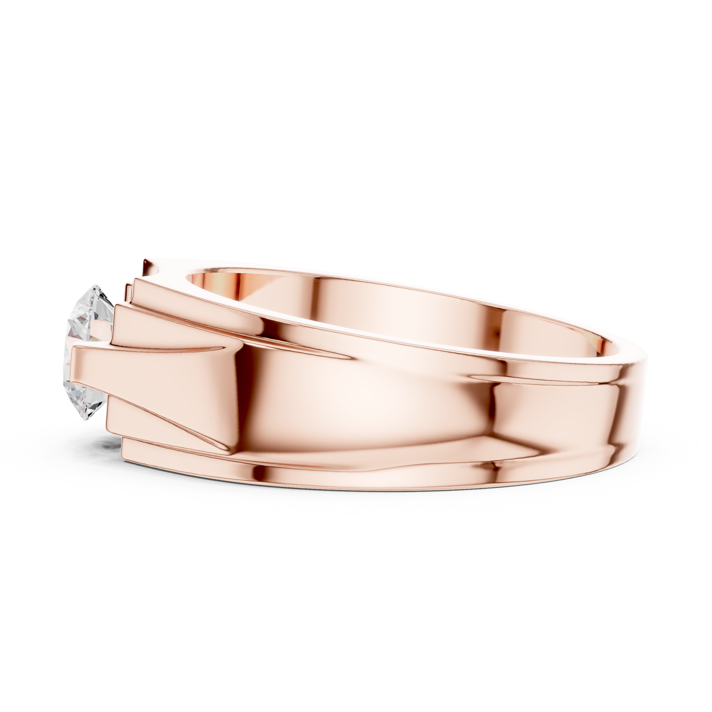 18k Solid Gold Round Shape Diamond Ring For Dainty Elegance Deliciated Diamond Ring For Men's