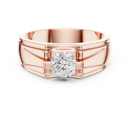 18k Solid Gold Round Shape Diamond Ring For Dainty Elegance Deliciated Diamond Ring For Men's