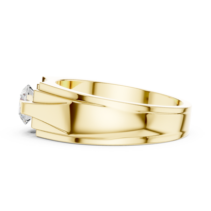 18k Solid Gold Round Shape Diamond Ring For Dainty Elegance Deliciated Diamond Ring For Men's