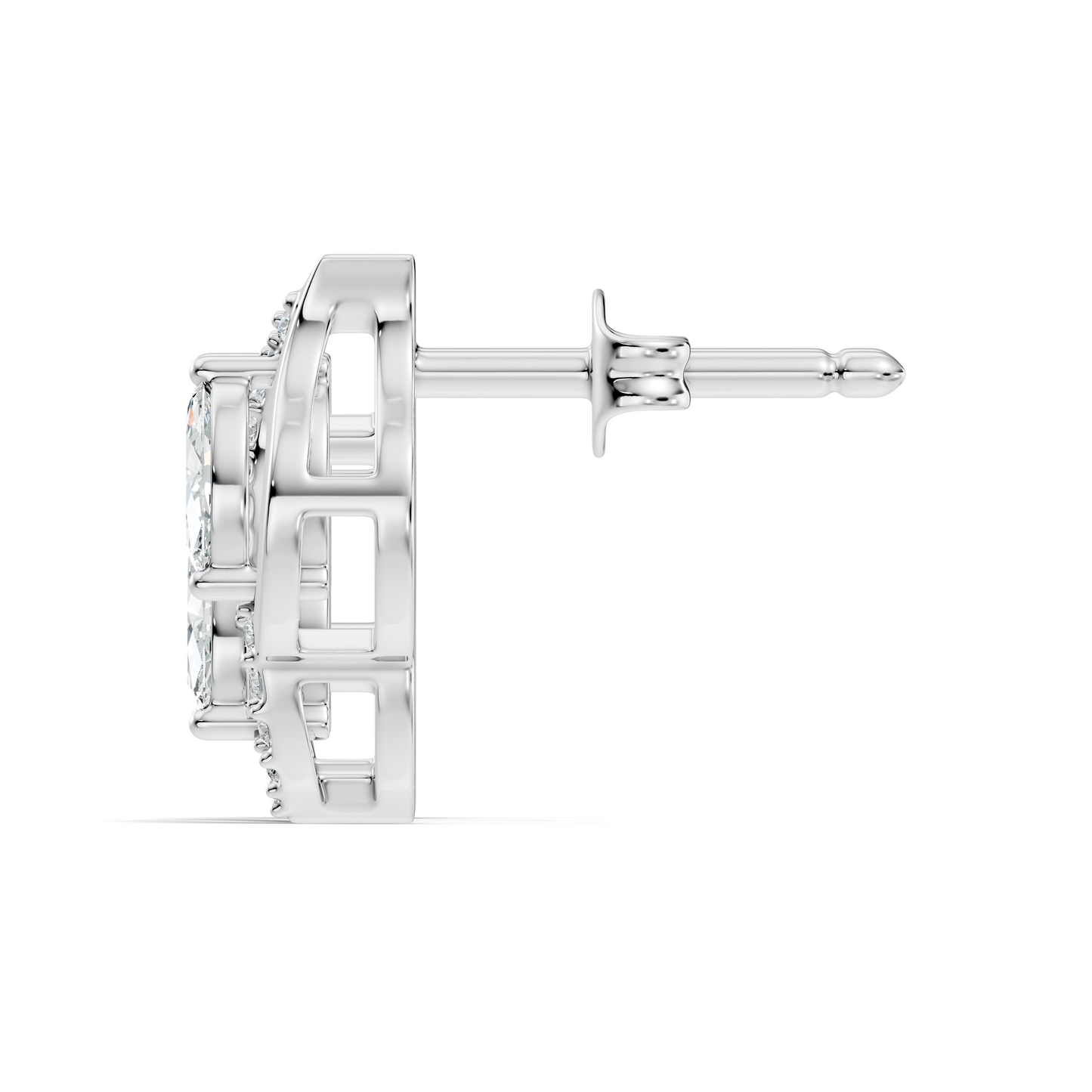 Marquise And Round Cut Lab Grown Diamond Earring Antique Delicate Daily wear Stud Earring For Women's