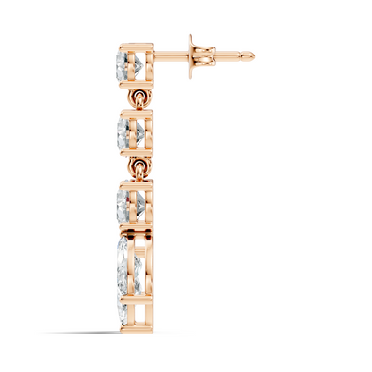 4.60 CT Round And Marquise Cut Diamond Unique Elegant Prong Set Cluster Stunning Dainty Drop Earring For Women's