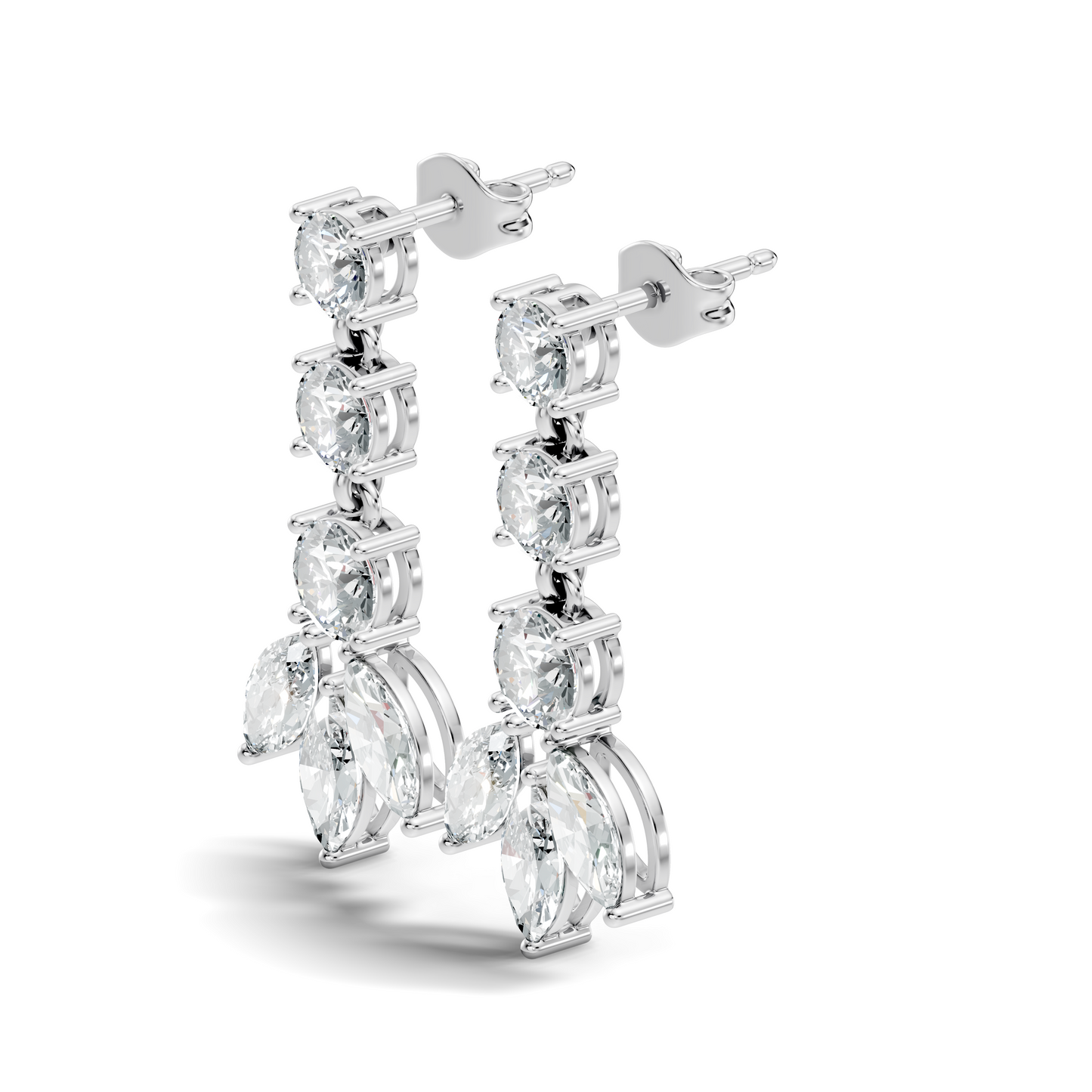 4.60 CT Round And Marquise Cut Diamond Unique Elegant Prong Set Cluster Stunning Dainty Drop Earring For Women's