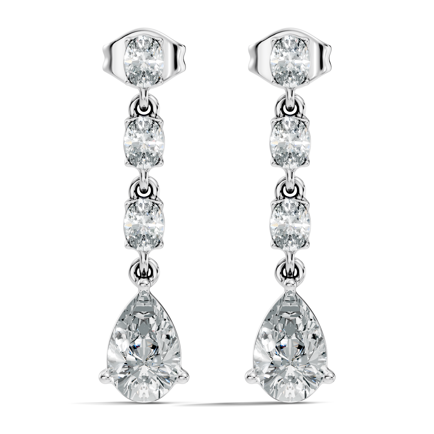 Pear And Oval Cut Lab Grown Diamond Circle Shape Antique Delicate Prong Set Bridesmaid Dangle  Earring Gift For Women's