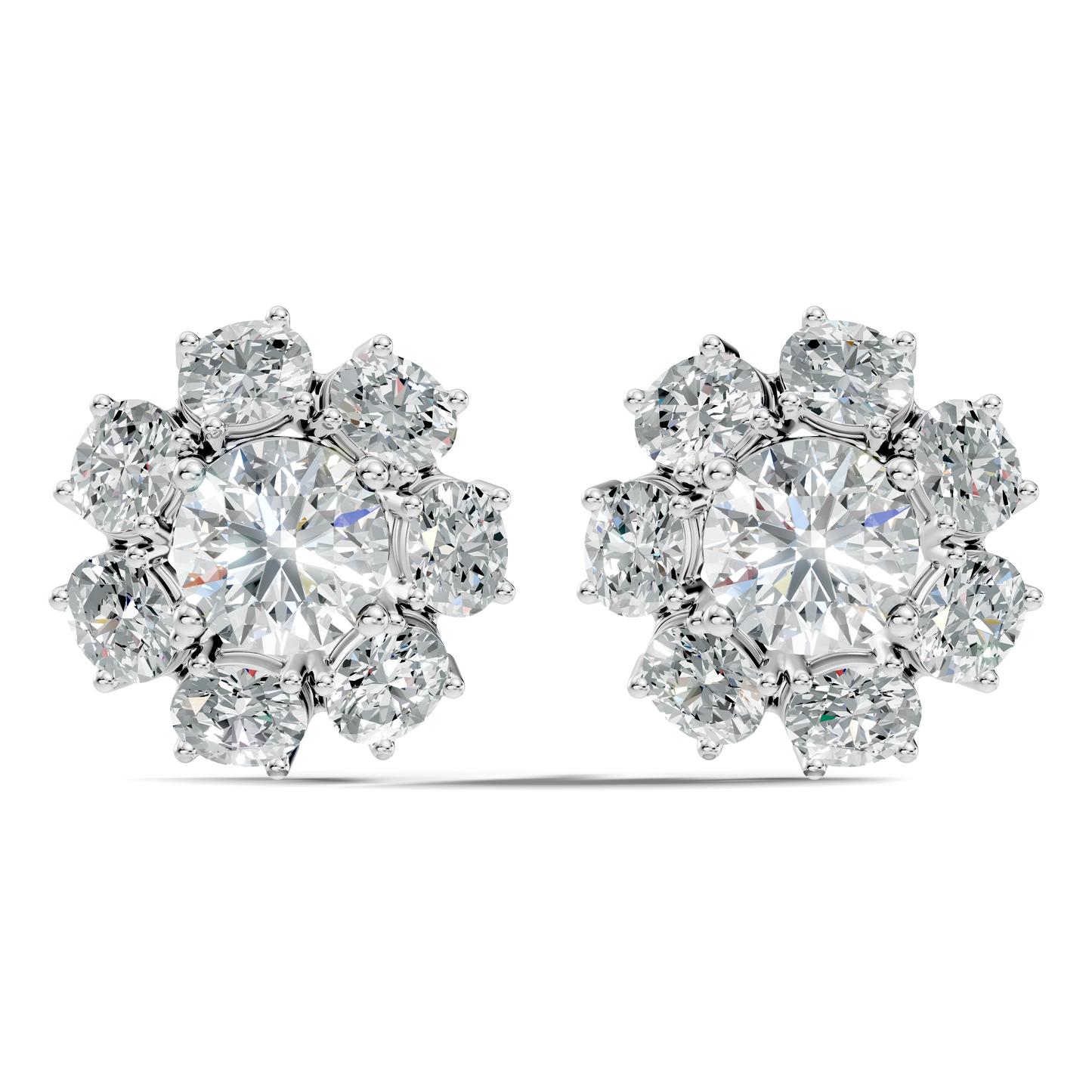 Oval Shape 8.44 CT Round Cut Diamond Delicate Classic Prong Set Dainty Stud Earring Gift for Women's