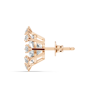 Oval & Round Shapes 4.51 Ct Lab Grown Diamond Esthetic New Style Studs Diamond Earrings For Women