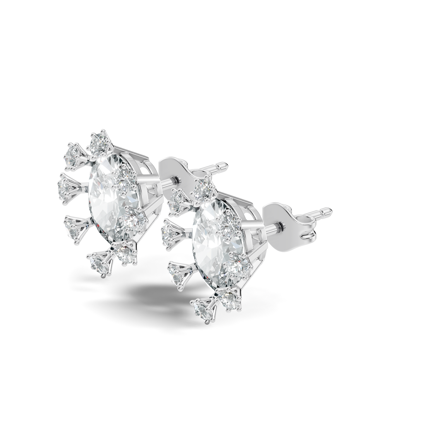 Oval & Round Shapes 4.51 Ct Lab Grown Diamond Esthetic New Style Studs Diamond Earrings For Women