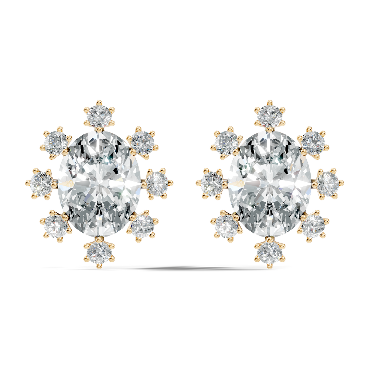 Oval & Round Shapes 4.51 Ct Lab Grown Diamond Esthetic New Style Studs Diamond Earrings For Women