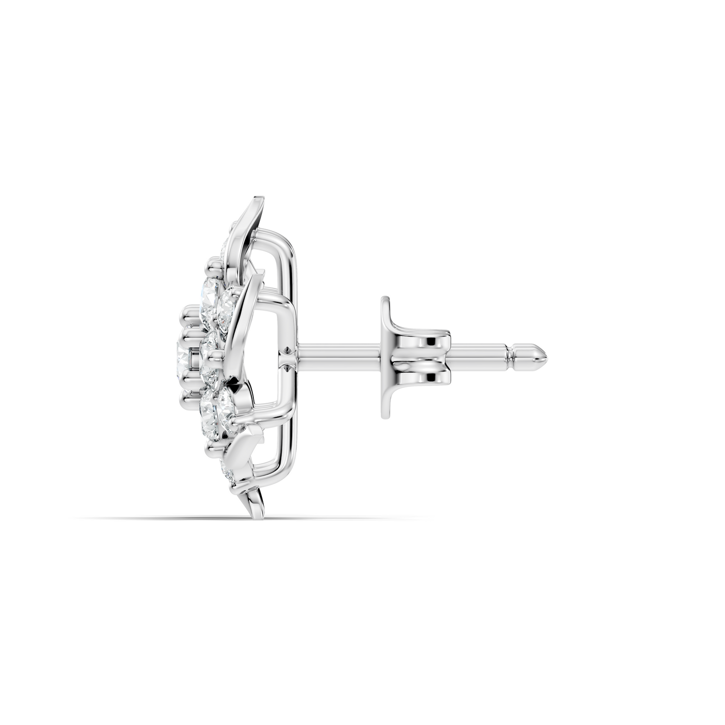 Round Shape 1.24 Ct Lab Grown & Natural Diamond 14k Solid Gold Elegance Vintage Engagement Earring For Women