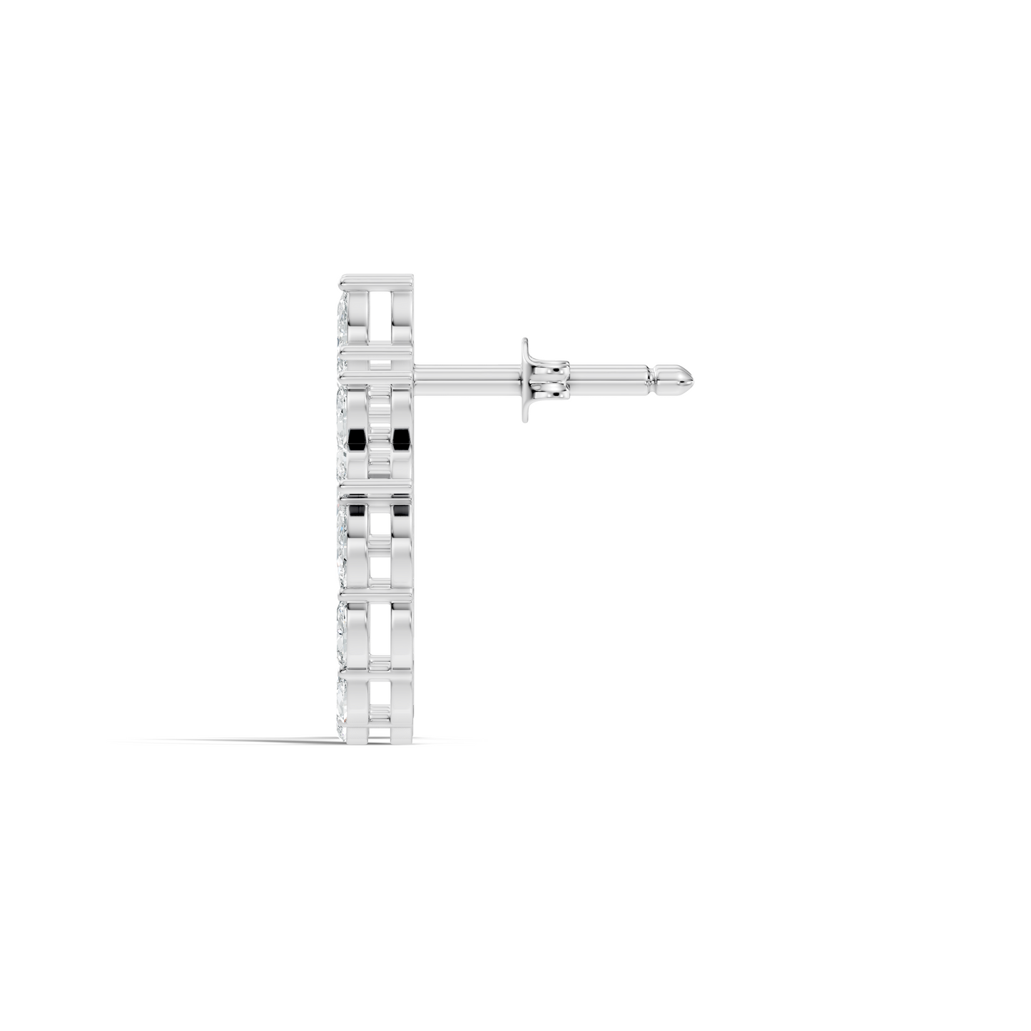 Elegant Marquise Shaped Diamond  Earring Vintage Floral Stud Perfect Gift For Womens