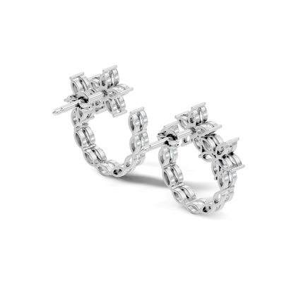 Elegant Marquise Shaped Diamond  Earring Vintage Floral Stud Perfect Gift For Womens