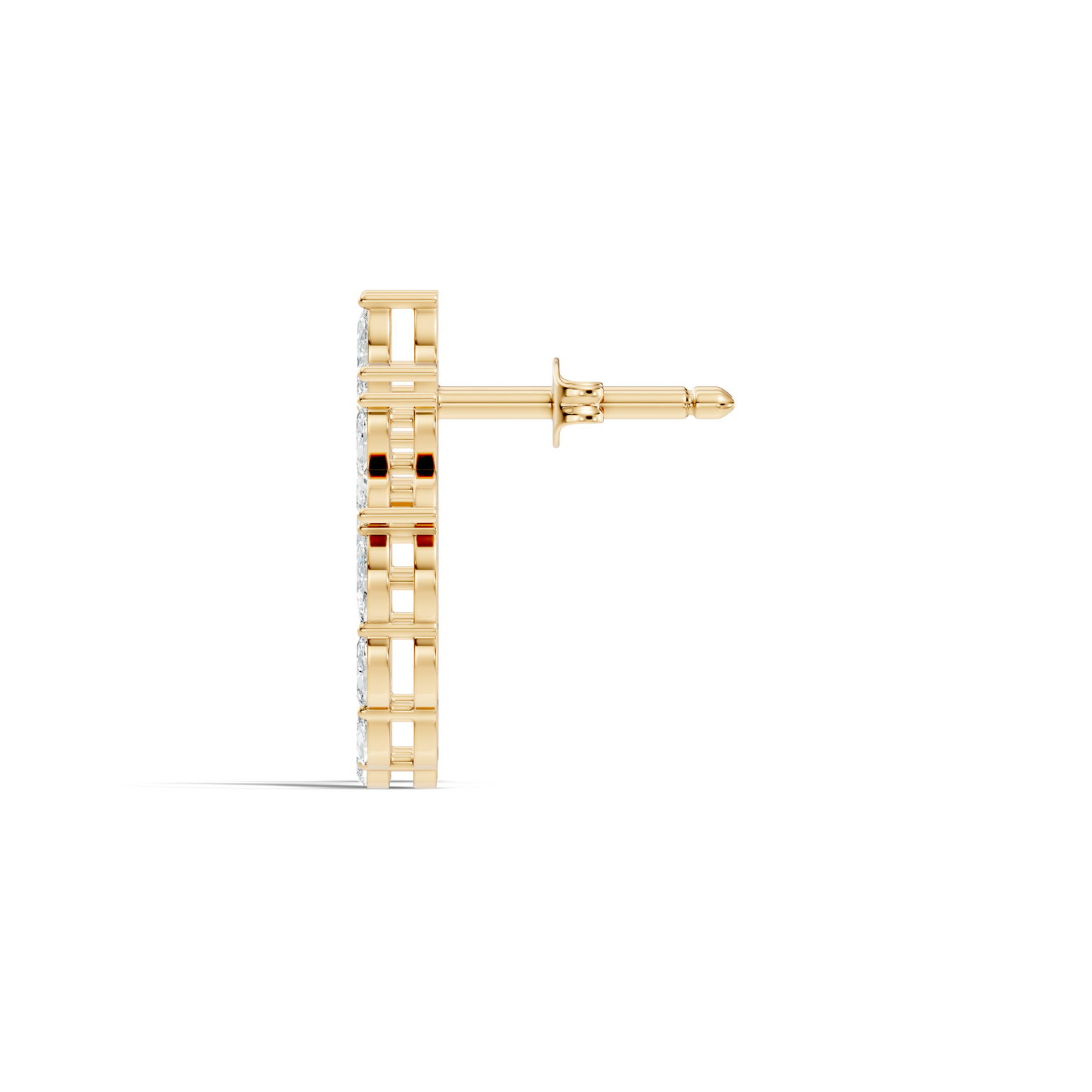 Elegant Marquise Shaped Diamond  Earring Vintage Floral Stud Perfect Gift For Womens