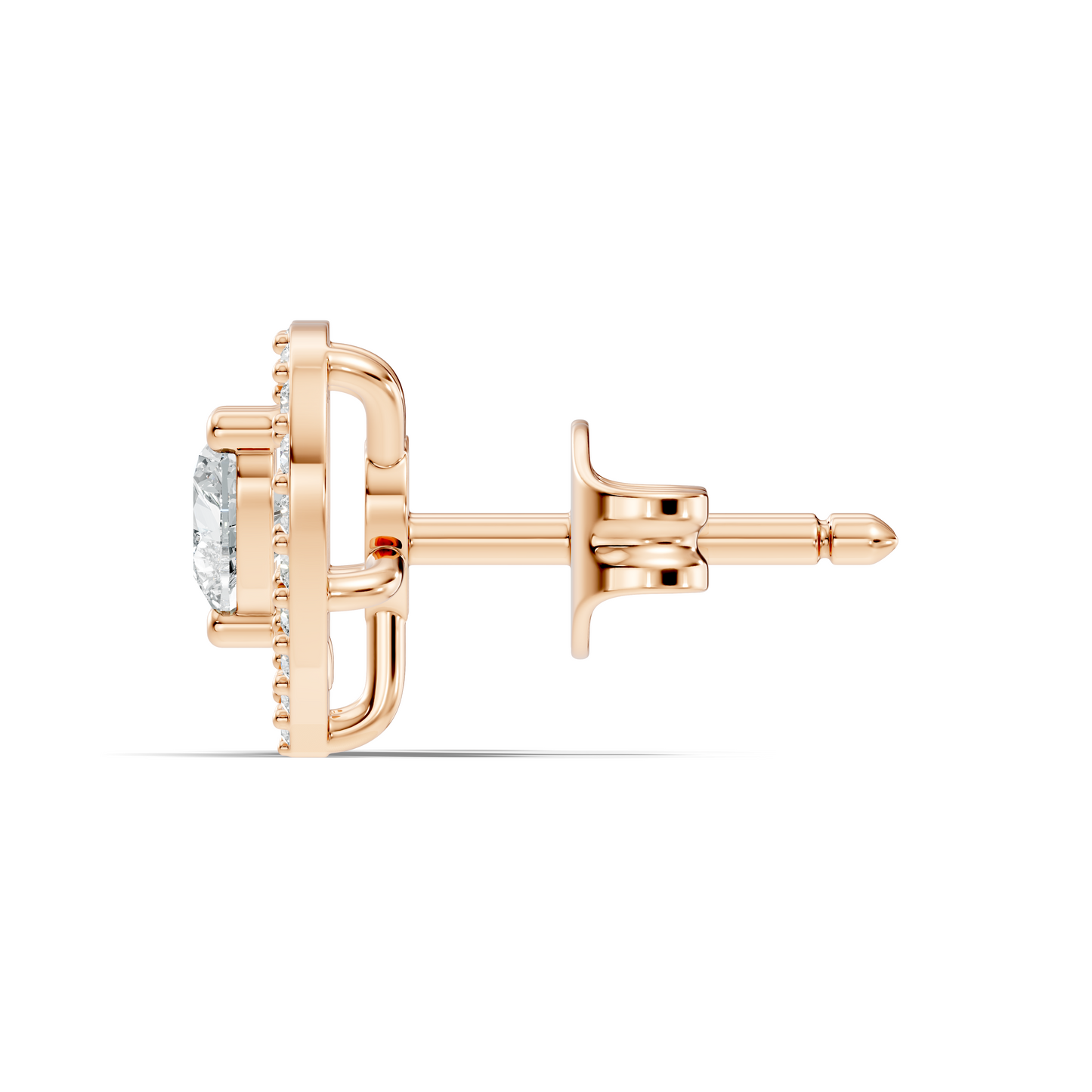 Round & Heart Shape Lab Grown Diamond 10k Solid Rose Gold Unique Diamond Earrings Anniversary Gift For Women