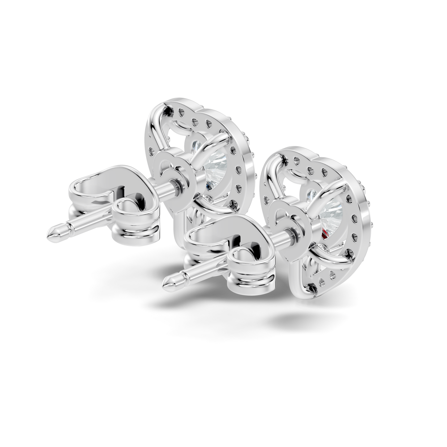 Round & Heart Shape Lab Grown Diamond 10k Solid Rose Gold Unique Diamond Earrings Anniversary Gift For Women