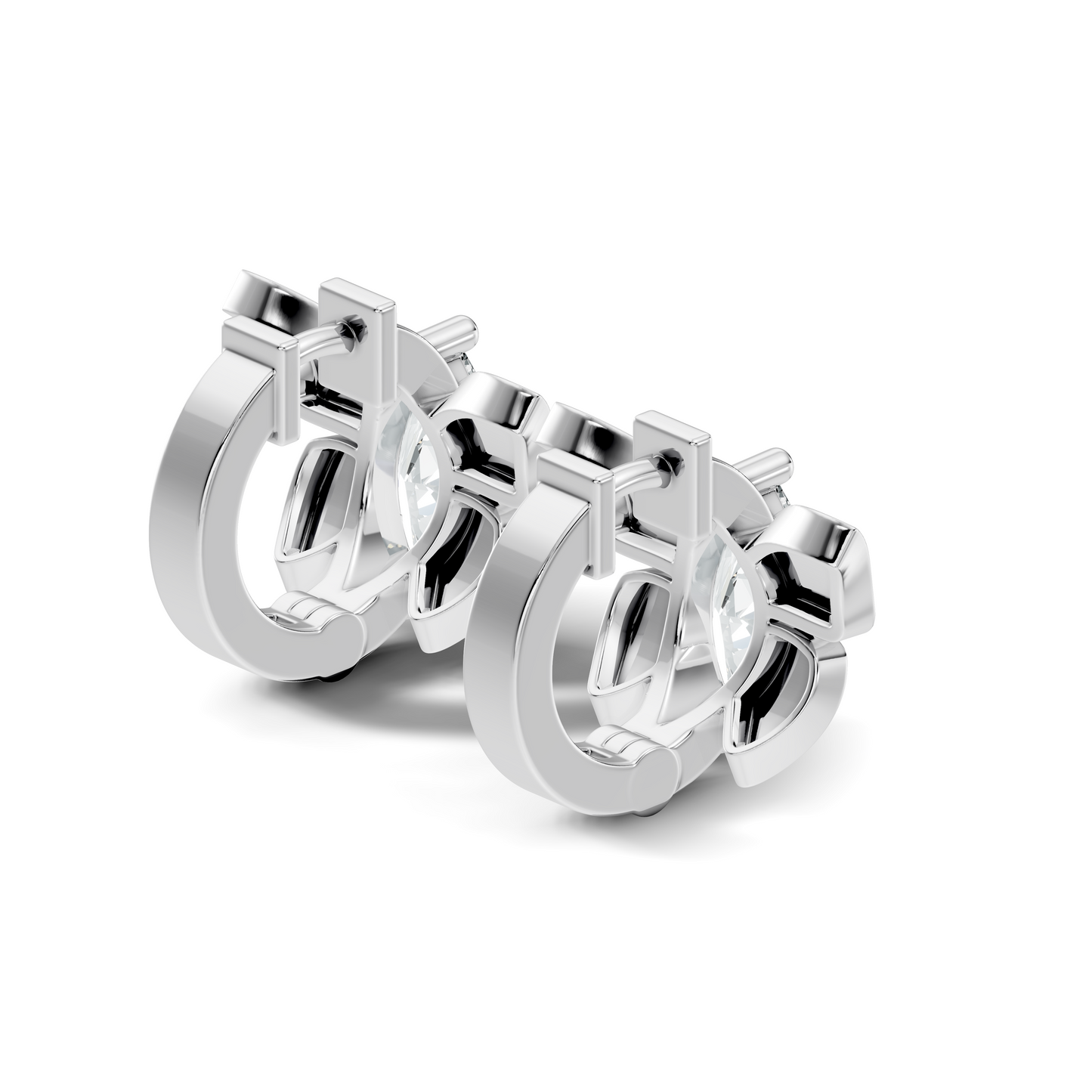 Marquise Cut Lab Grown Diamond Solitaire 14k Solid Gold Butterfly Stud Earring For Women