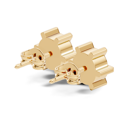 14k Solid Gold Lab Grown Diamond Round Shape Stunning New Vintage Earrings For Anniversary Gift