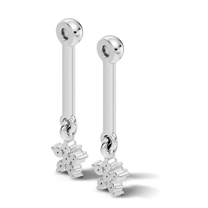 Round Shape Lab Grown & Natural Diamond 10k Solid Gold Very Classic shiny Earrings For Her