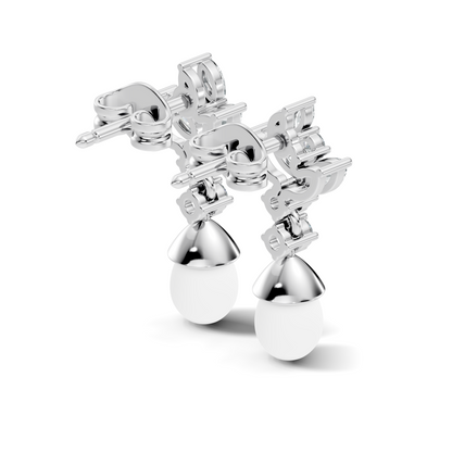 Marquise And Round Shape Natural & Lab grown Diamond dazzling Shinny Diamond Earrings For New Party Wear Look