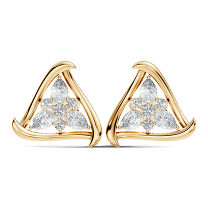 Elegant Pear Or Round Shaped Diamond Stud Earring Classic Affordable Earring Perfect Gift In 14K Solid Gold